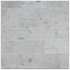 Bianco Carrara Polished Subway Marble Tile - 3