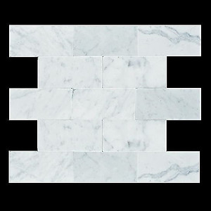 Statuario Venatino Polished Subway Marble Tile - 3