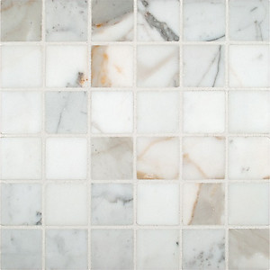 Calacatta Oro Honed Marble Mosaic Tile - 2