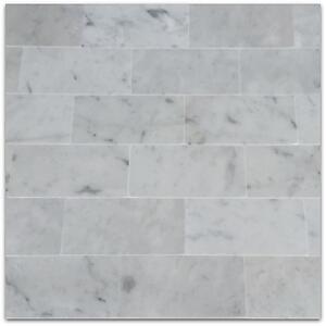 Bianco Carrara Polished Subway Marble Tile - 3