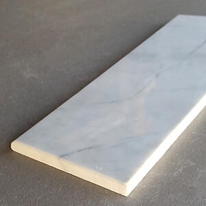 Statuario Venatino Polished Marble Tile Bullnose Baseboard Border - 4