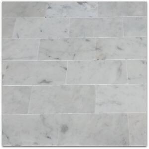 Bianco Carrara Polished Subway Marble Tile - 3