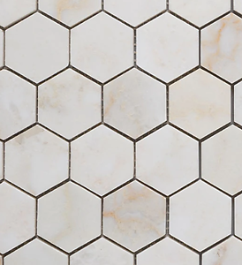 Calacatta Oro Polished Marble Hexagon Mosaic Tile - (50 SQ. FT. Lot)