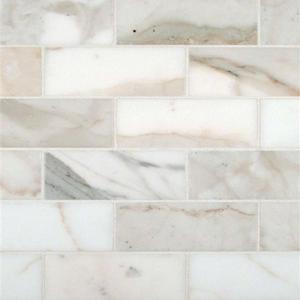 Calacatta Oro Polished Marble Mosaic Subway Tile - 2 x 4 x 3/8