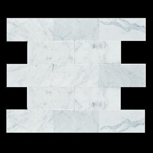 Statuario Venatino Polished Subway Marble Tile - 3 x 6 x 3/8