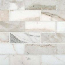 Calacatta Oro Honed Subway Mosaic Tile - 2 x 4 x 3/8