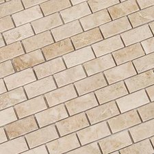 Cappuccino Marble Polished Brick Mosaic - 1 x 2 x 3/8