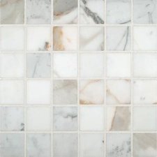 Calacatta Oro Polished Marble Mosaic Tile - 2 x 2 x 3/8